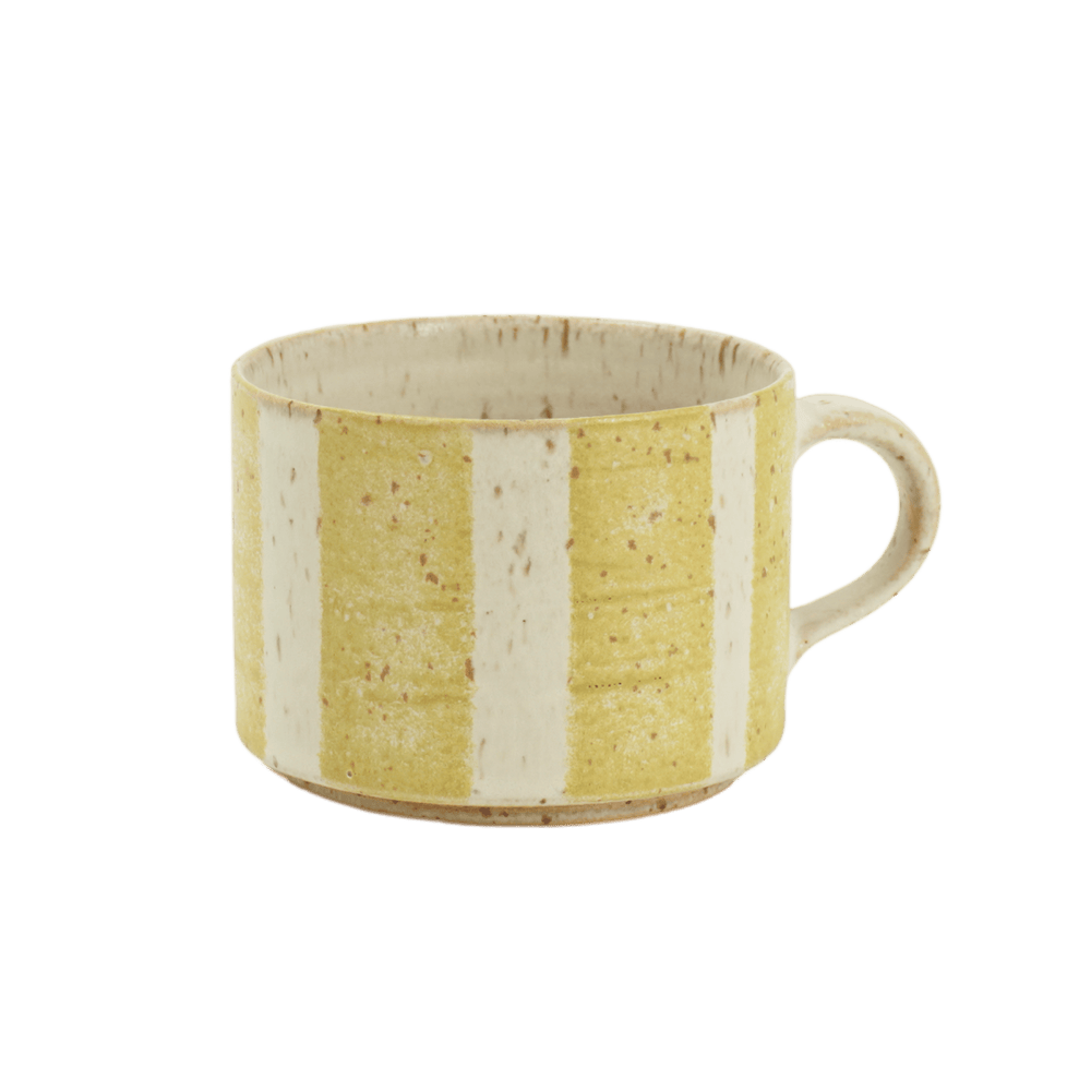 Wide-striped cup of oats/cream