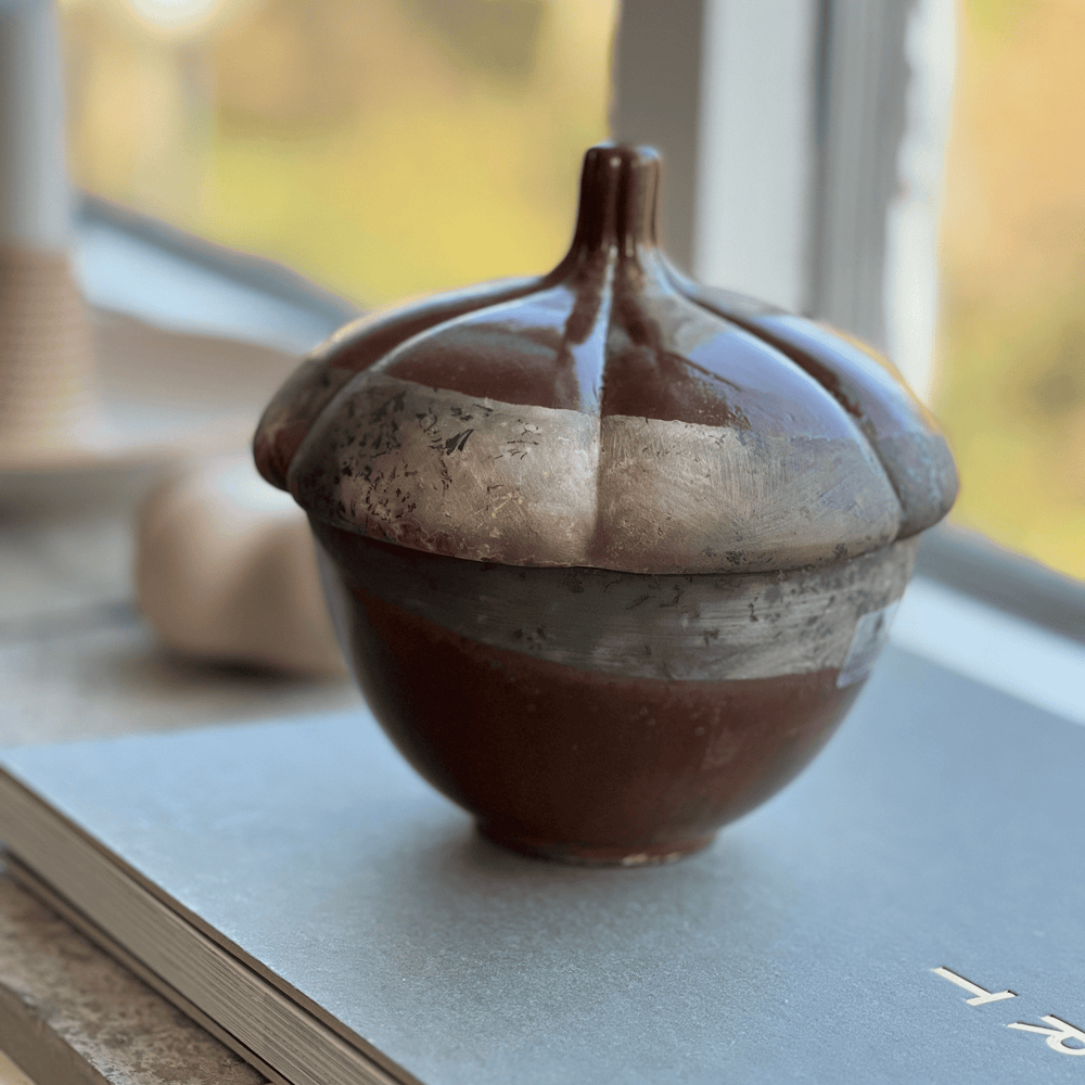 Raku bowl with lid